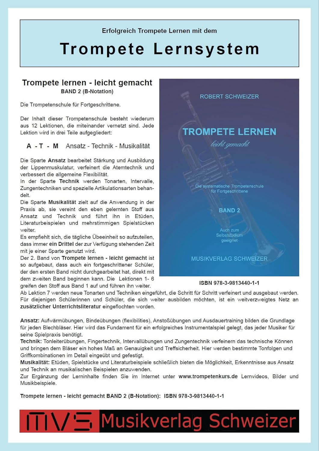 Trompete lernen 2 Robert Schweizer, Spiralbindung