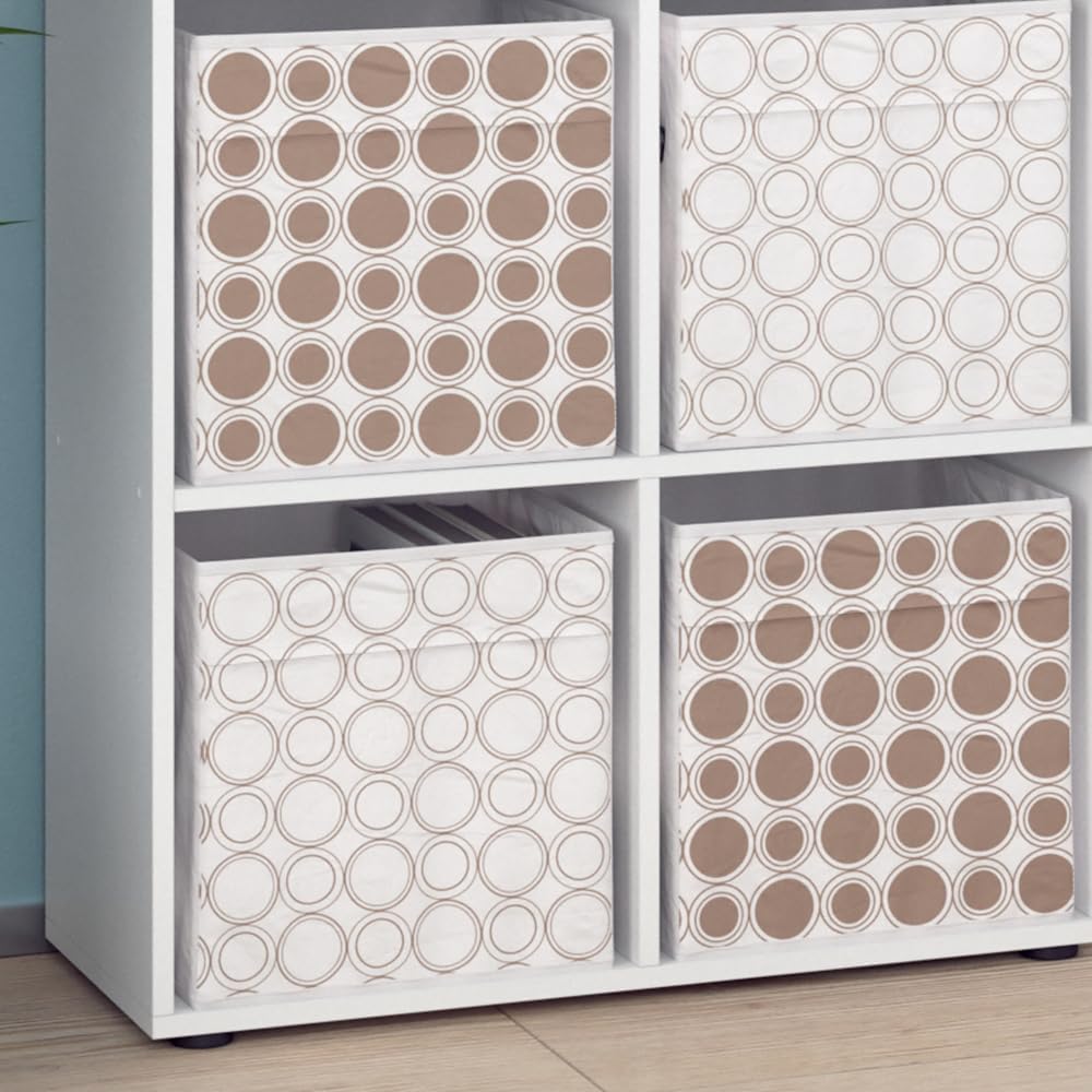 Vicco Raumteiler Tetra, Weiss, 72 x 72.6 cm mit 4 Faltboxen Opt.2 Raumteiler 73x72 cm mit Faltbox Re