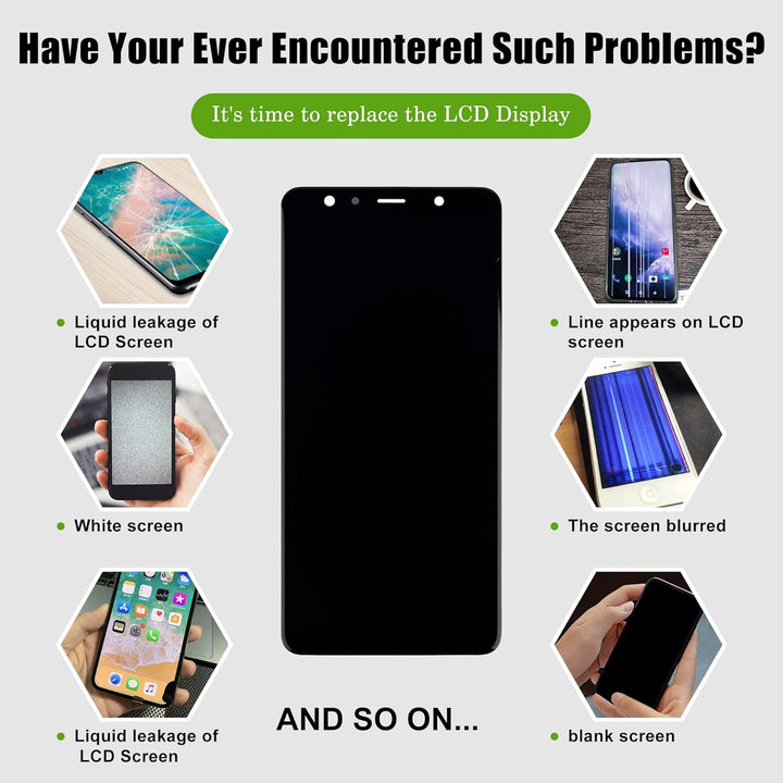 SwarKing LCD Display kompatibel mit Samsung Galaxy A7 (2018) SM-A750 Touch Screen Digitizer (Schwarz