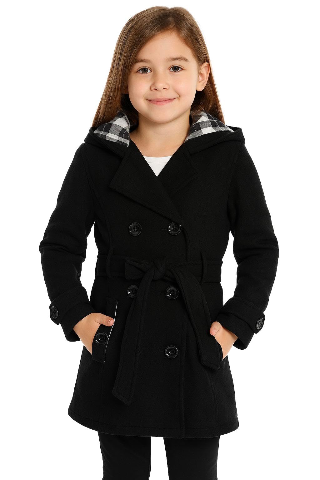 A2Z 4 Kids Mädchen Parka Jacke Kapuze Trenchcoat Mode Wolle Mischgewebe Warm Gefüttert Jacke Übergro