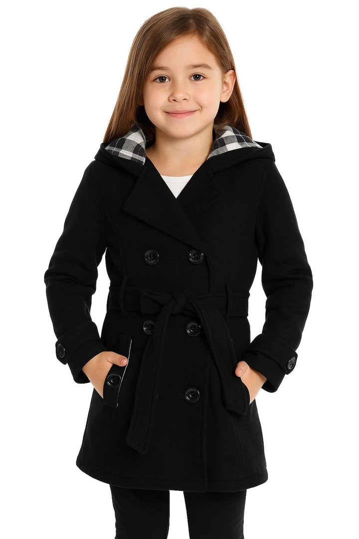A2Z 4 Kids Mädchen Parka Jacke Kapuze Trenchcoat Mode Wolle Mischgewebe Warm Gefüttert Jacke Übergro