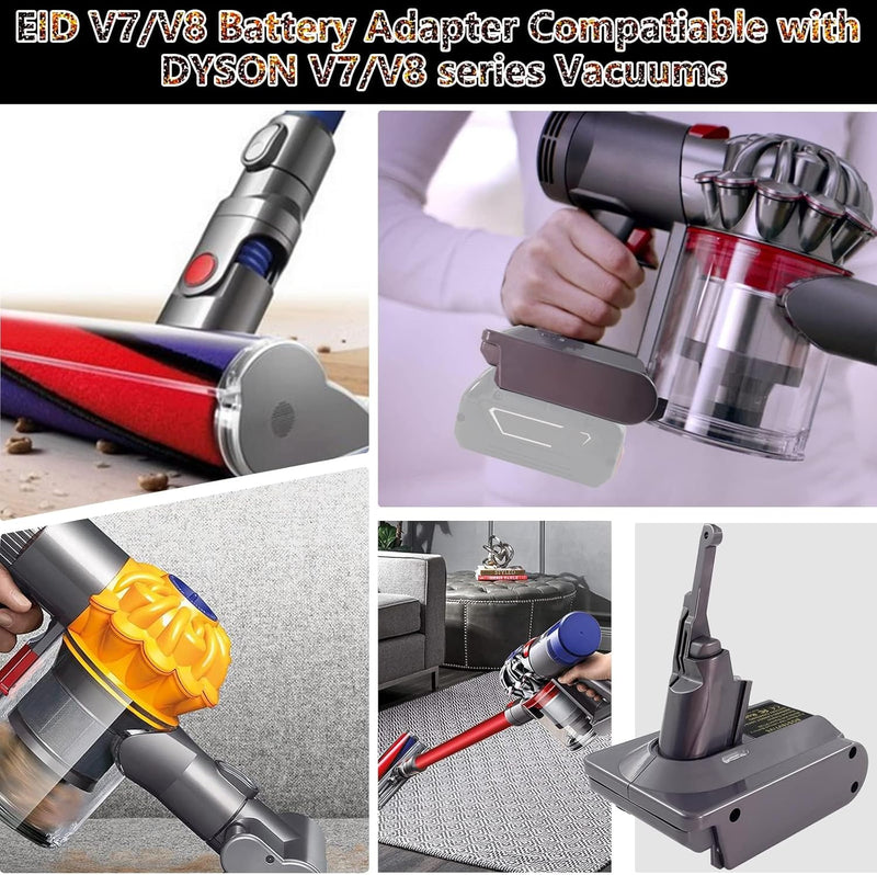 JJXNDO für Dyson V8/V7 Akku Ersatz, V8/V7 Adapter für Bosch Professional 18V System Akku GBA Li-Ione