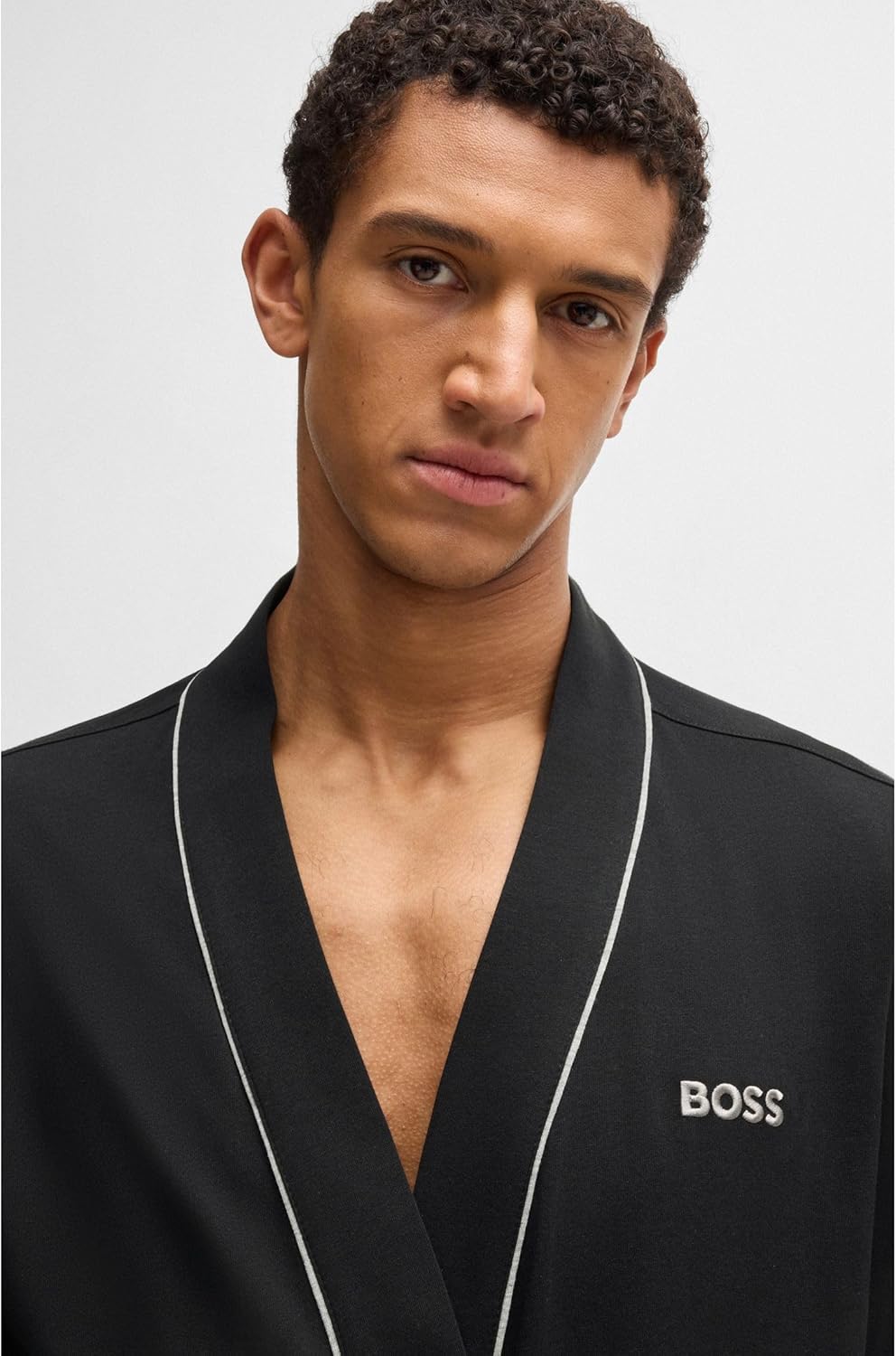 BOSS Bademantel Kimono aus weichem Baumwoll-Jersey S Black 001, S Black 001