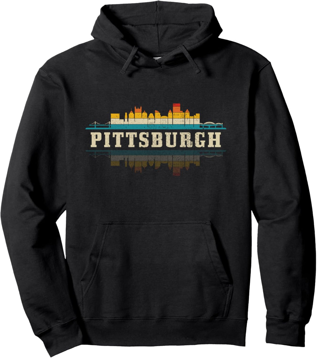 Pittsburgh Skyline Pennsylvania Vintage-Pride-Stil im Retro-Stil Pullover Hoodie