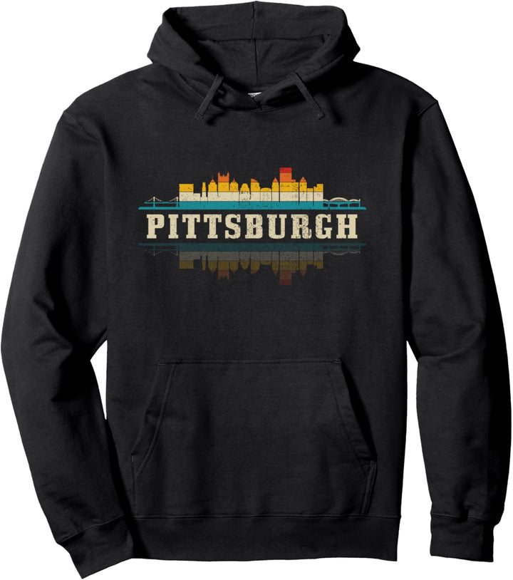 Pittsburgh Skyline Pennsylvania Vintage-Pride-Stil im Retro-Stil Pullover Hoodie