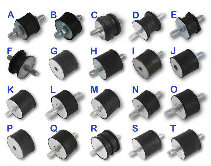 4x Gummipuffer Anti-Vibartion Schwingungsdämpfer Silentblock Maschinenfüsse Metall Gewinde ((G) M8 I