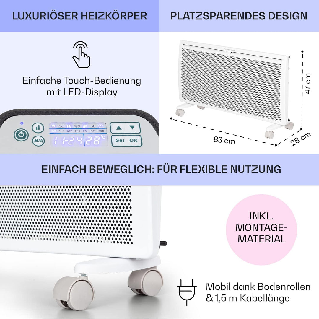 Klarstein Elektroheizung, Konvektor & Infrarotheizung Freistehend, Elektroheizung Energiesparend, Er