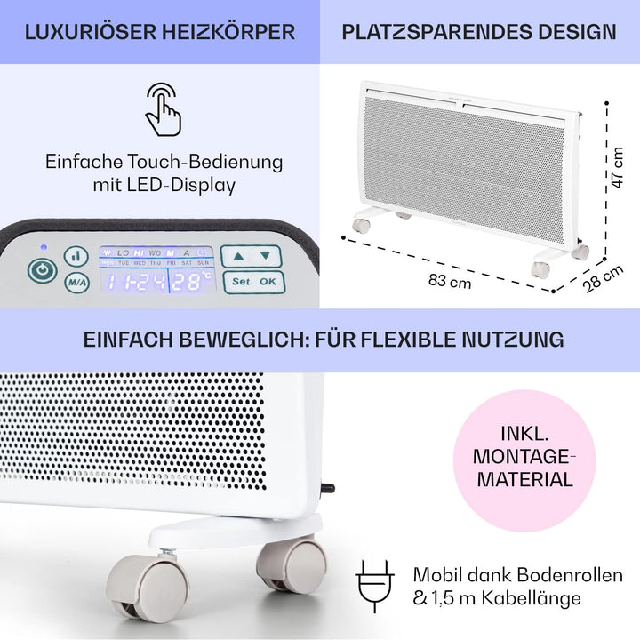 Klarstein Elektroheizung, Konvektor & Infrarotheizung Freistehend, Elektroheizung Energiesparend, Er