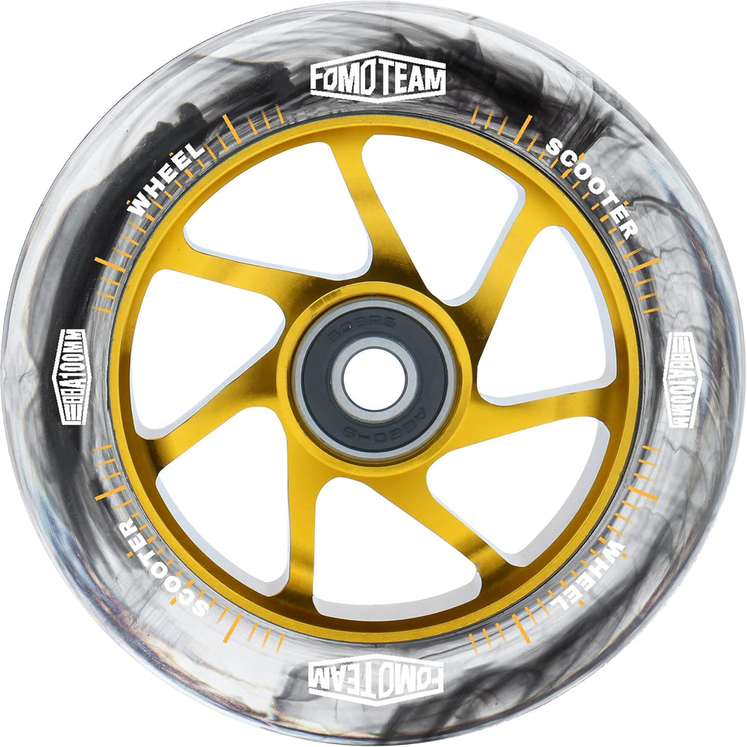 fomo team Scooter Ersatzräder scooter Rollen Räder 100mm24mm Aquarelleffekt EIN Paar mit ABEC-9 Kuge