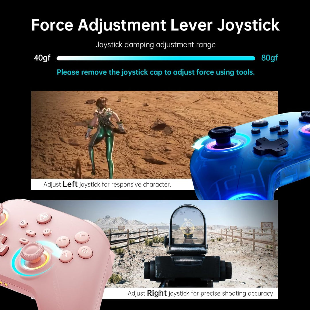 Machenike G3V2 Controller PC, Gamepad PC Wireless, 2 Einstellbare Hall Effekt Joystick, 2 Programmie