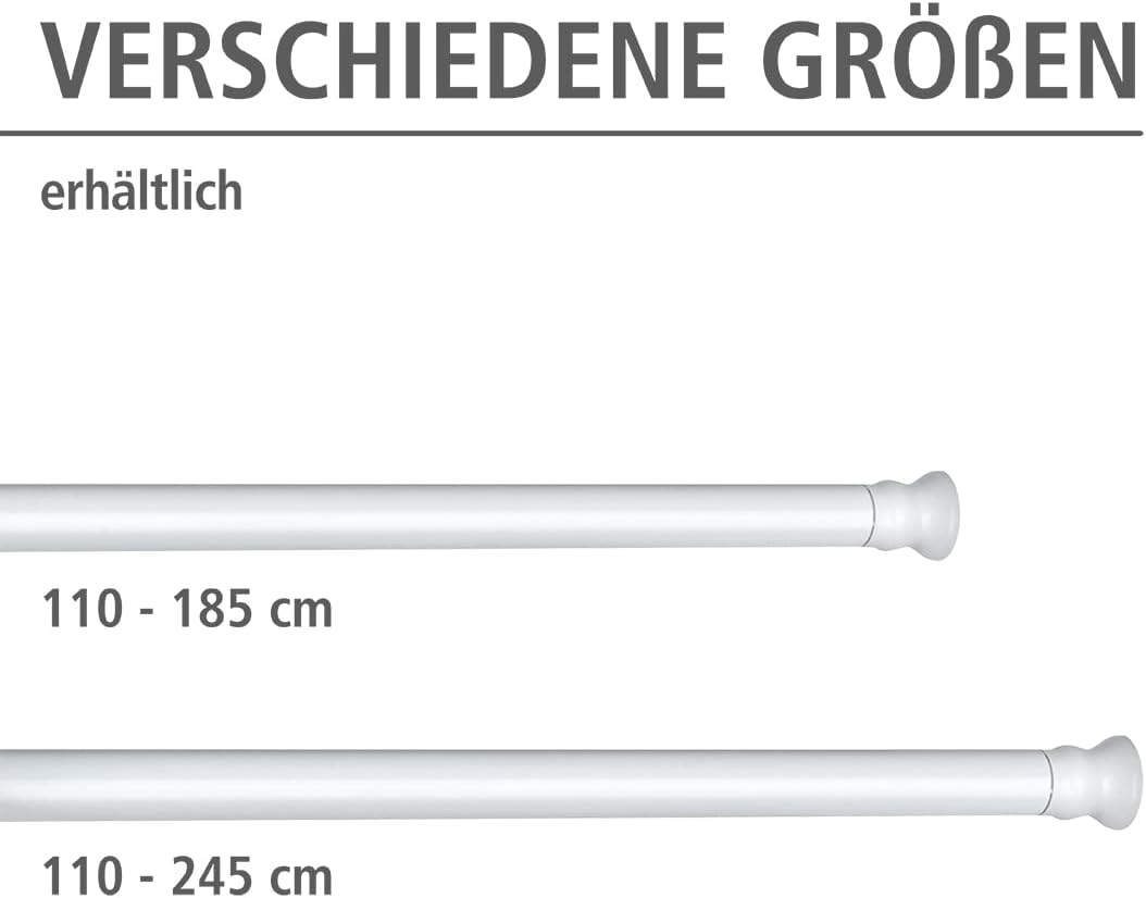 WENKO Teleskop-Duschstange, ausziehbare Duschvorhangstange zum Klemmen ohne bohren,aus rostfreiem &