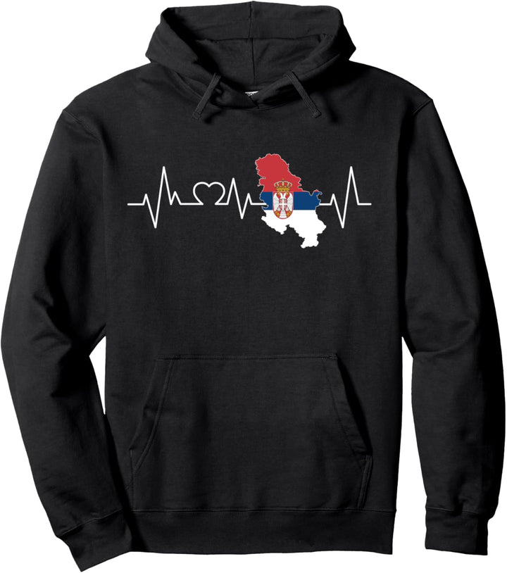 Serbien Herzschlag Flagge Liebe Männer Frauen Geschenk Pullover Hoodie