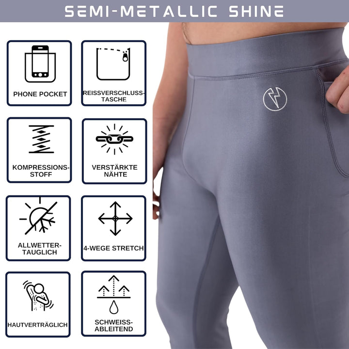 Kapow Meggings für Herren 'Supreme Range': Deluxe Kompressionsleggings mit Taschen für Streetstyle,