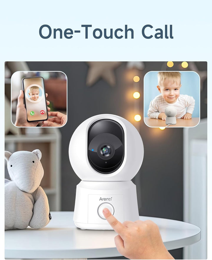 ARENTI Babyphone mit Kamera und App mit 5" Display, 1080P PTZ Video Babyfon mit Kamera, One-Touch-Ru