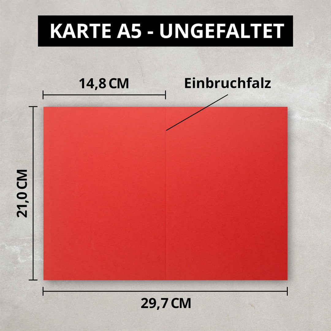 FarbenFroh by GUSTAV NEUSER DIN A5 Faltkarten - Rot - 700 Stück - Einladungskarten - Menükarten - Ki
