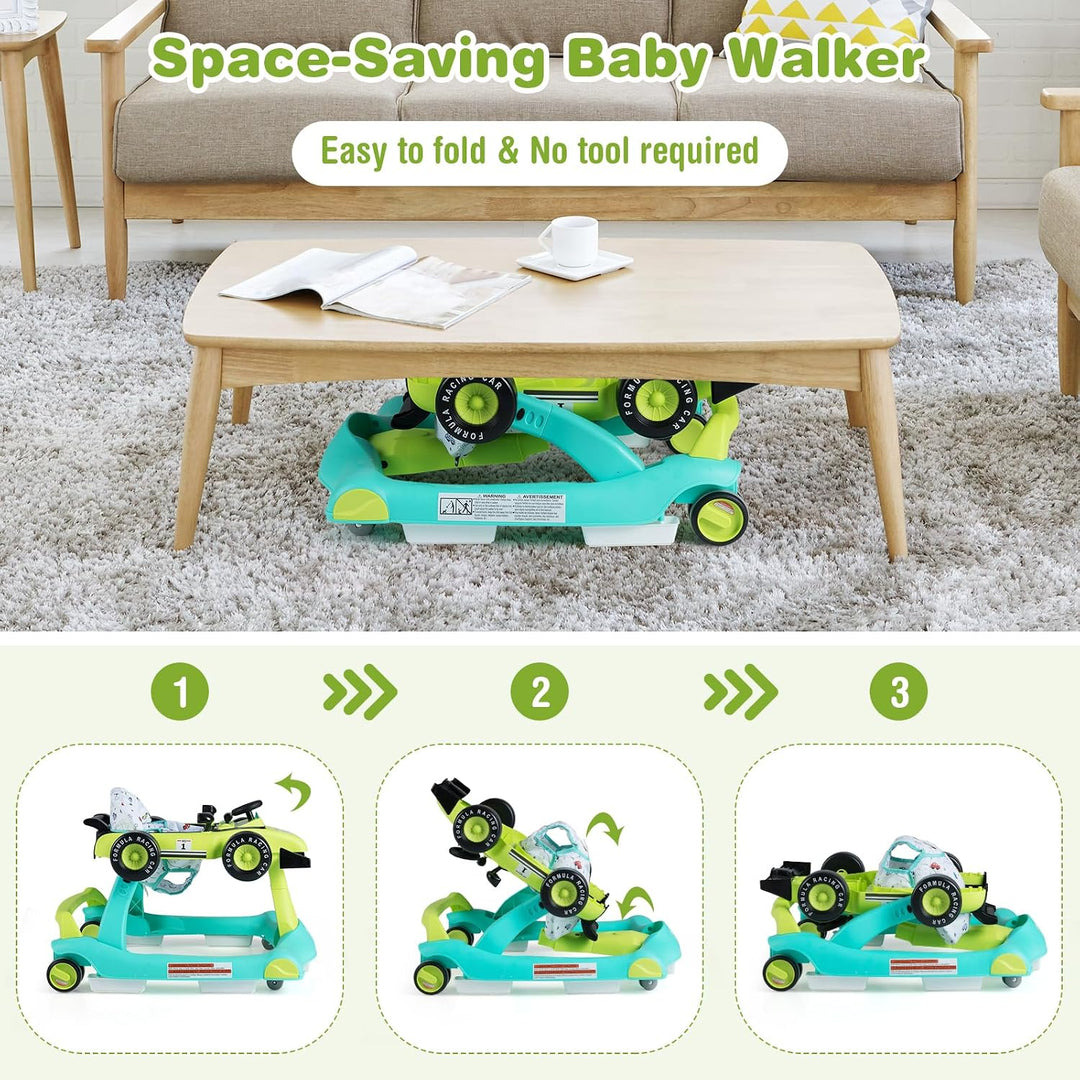 GIANTEX 4 in 1 Lauflernhilfe, Lauflernwagen klappbar mit einstellbarer Höhe &amp; Geschwindigkeit, Baby