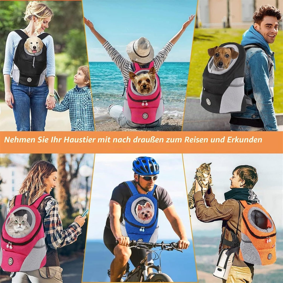 Hundetrage-Rucksack Welpentasche Kleine Haustier-Fronttasche mit Atmungsaktivem, Head-Out-Design, Wa