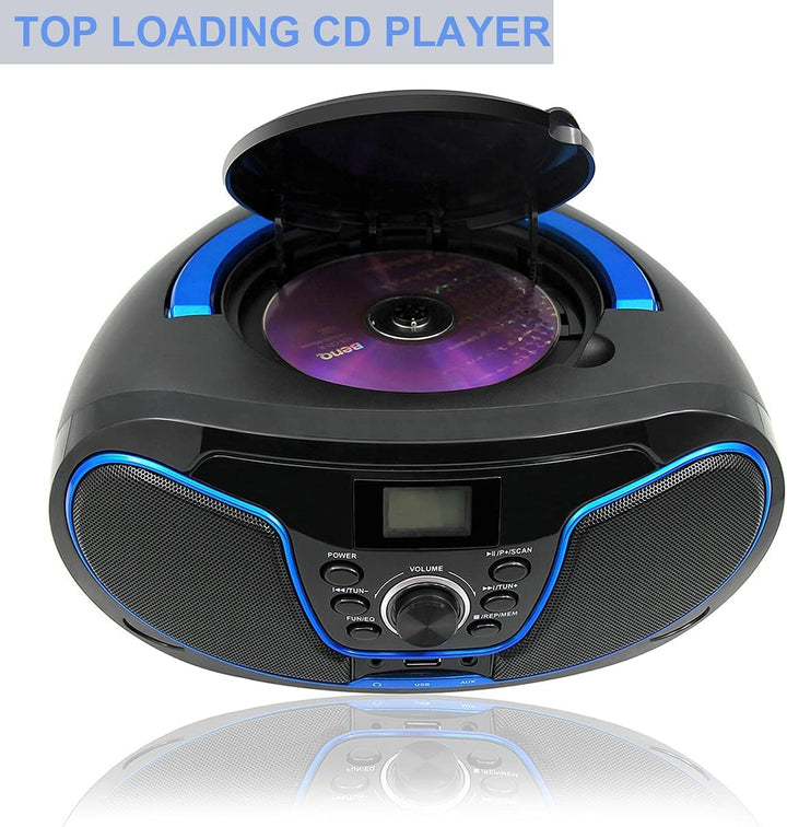 Tragbares CD-Radio - Kinder CD-Player Boombox mit USB-Eingang | AUX-Eingang | Kopfhöreranschluss | U