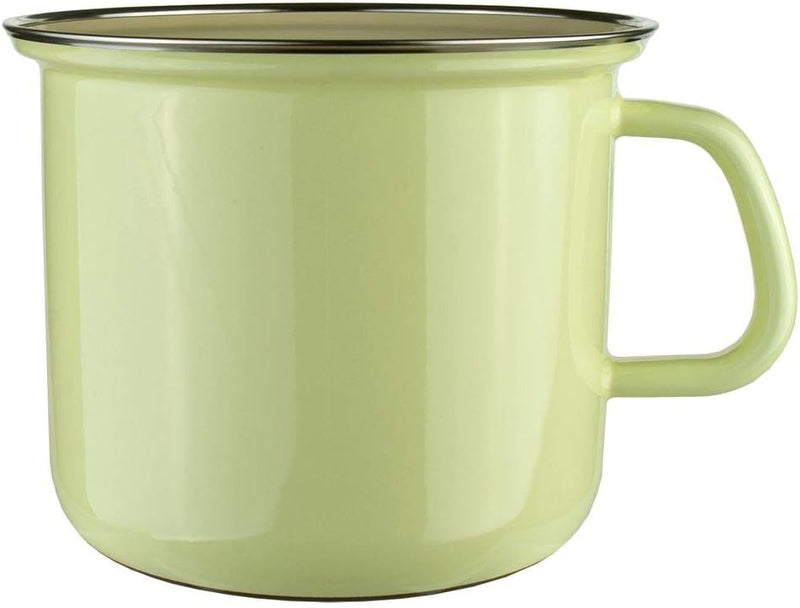 Riess, 0271-006, Topf mit Chromrand 16, CLASSIC - BUNT/PASTELL, Farbe Gelb, Durchmesser 16 cm, Höhe