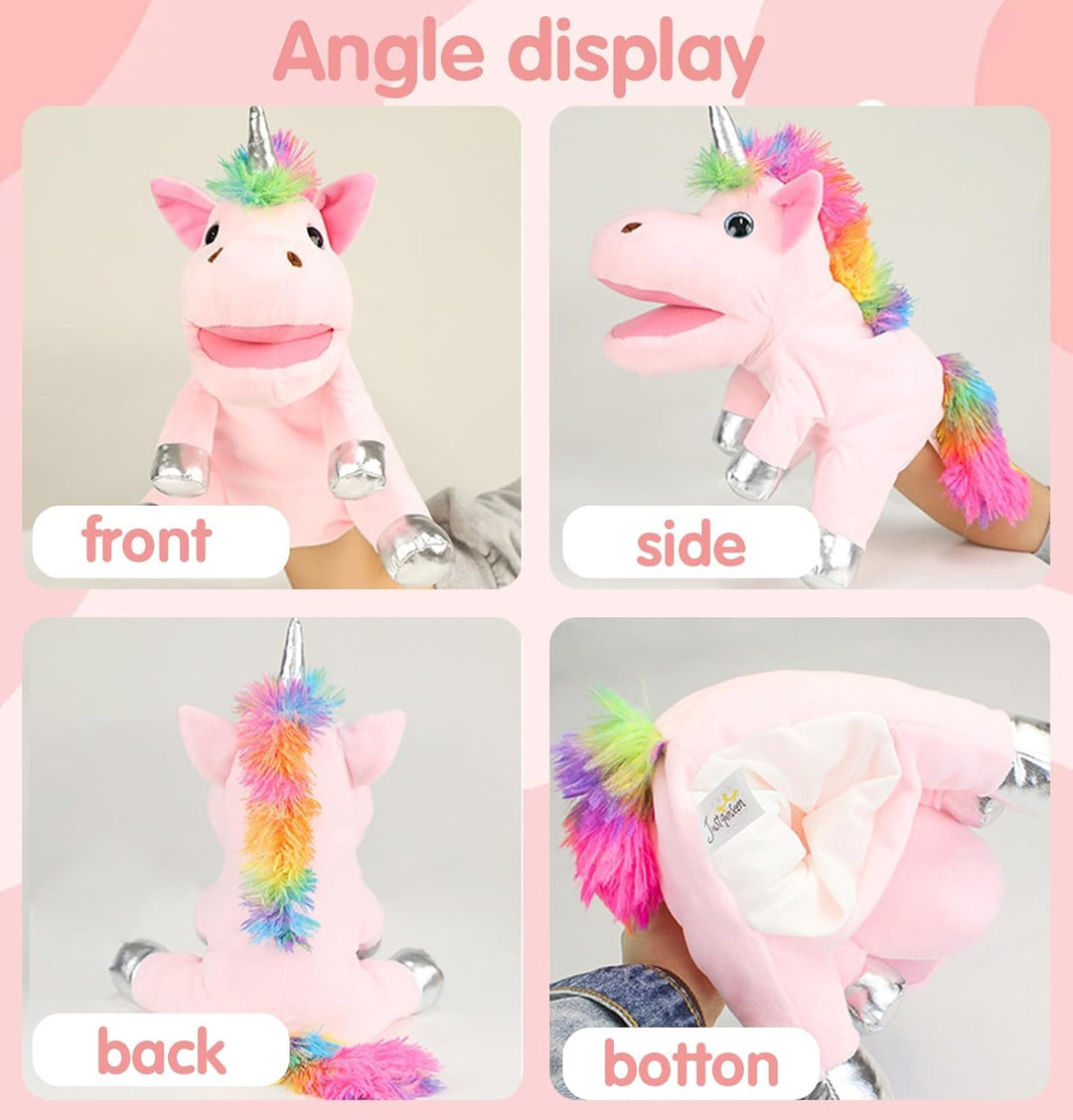 Einhorn Kuscheltier Handpuppe Interaktive Spielzeuggeschenke für Erwachsene Handpuppe Plüschtier (30