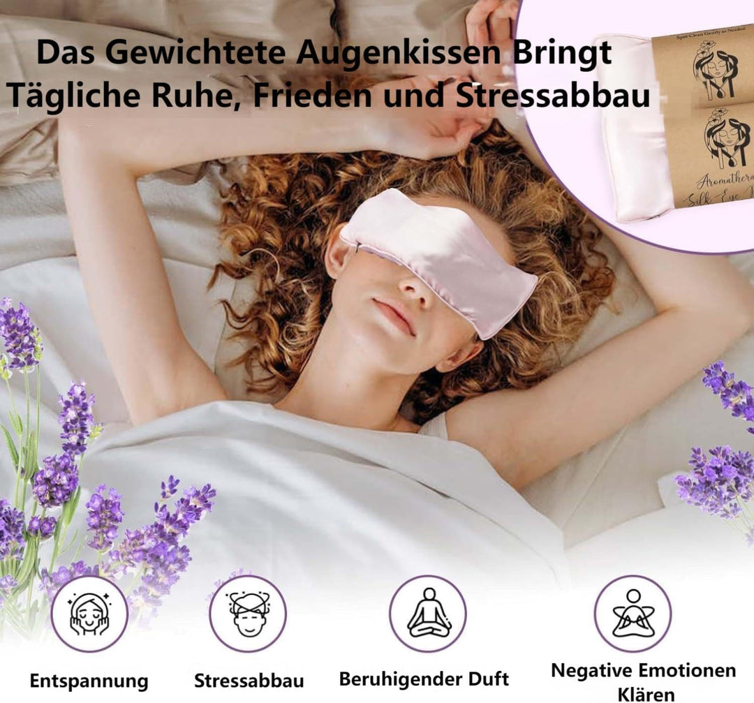 Hihealer Seiden Augenmaske 2er Set Lavendel Gewichtet, für Schlafen, Yoga, Spa, Meditation, Feucht-