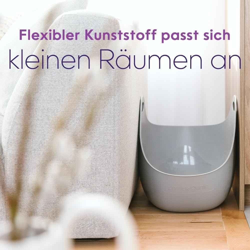 Litter Genie LitterBox Grey, Katzentoilette grau, Elegantes und praktisches Design, einfache Entleer
