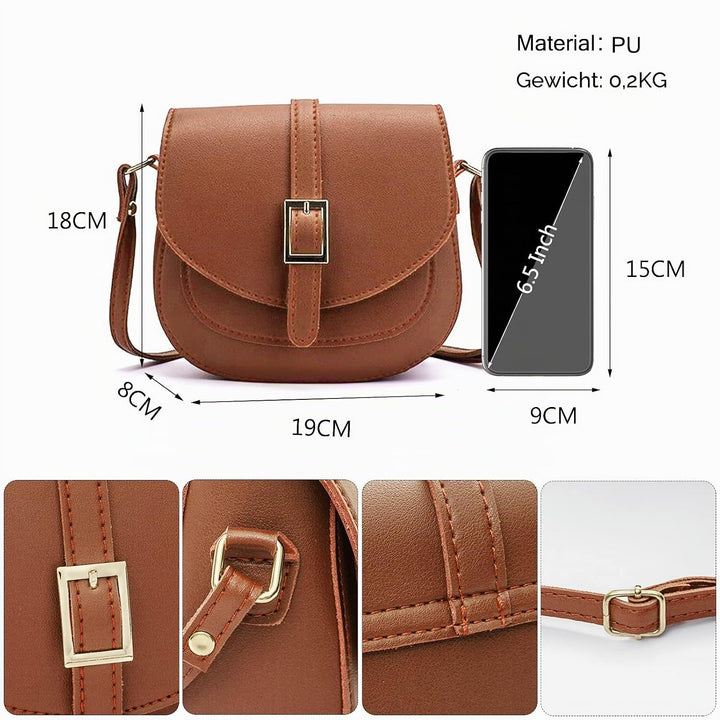 FANDARE Damen Umhängetasche Schultertasche Leder Crossbody Bag Damentasche Schulterriemen Frauen Abe