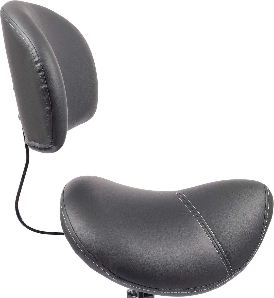 Sattelhocker MULY BIGBACK Lehne, Sitzhöhe bis ca. 74cm, Dunkelgrau | 1stuff-Markenqualität, Fachhänd
