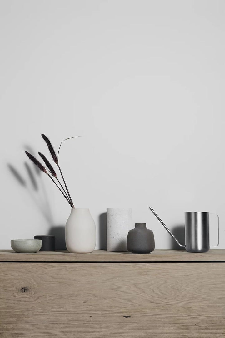 blomus -COLORA- Vase L aus Steingut, Moonbeam, hergestellt in hochwertiger Handarbeit, elegante und
