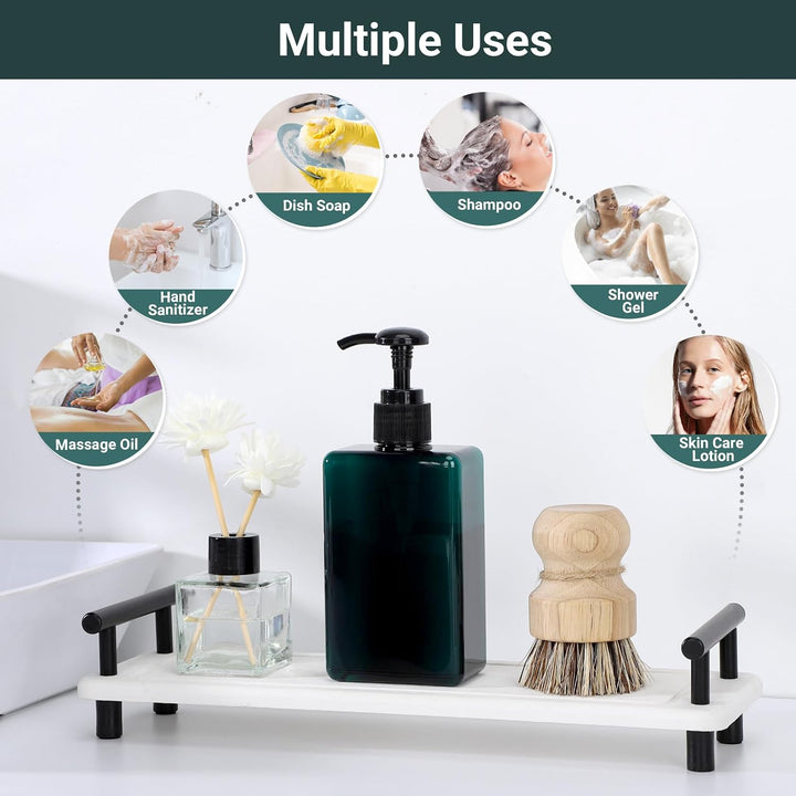 Suream Nachfüllbare Pump-Pressflaschen, Shampoo- und Conditioner-Spender, 280 ml, nachfüllbare Kosme