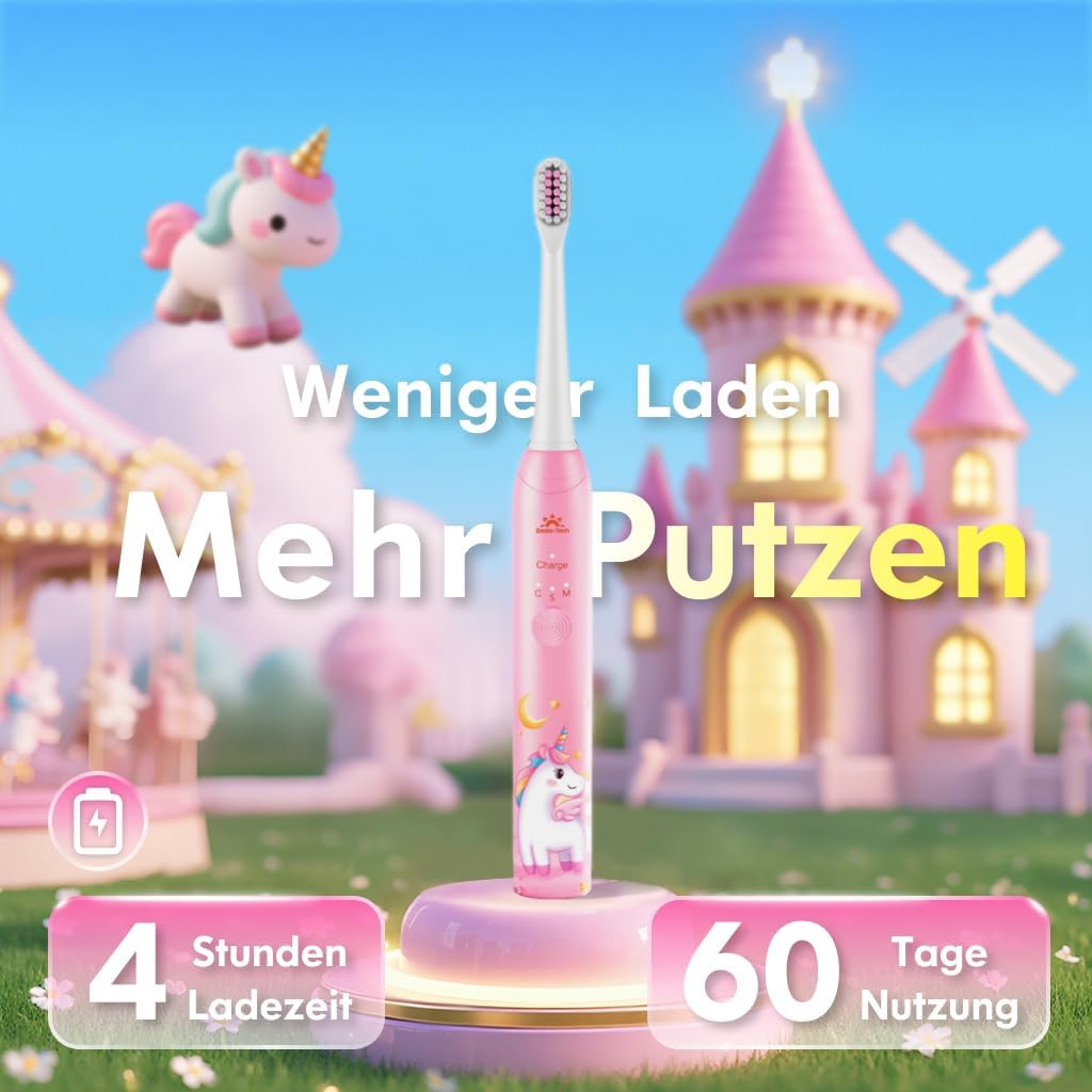 Zahnbürste Elektrisch Kinder ab 3-6-10-12 Jahre, Kinderzahnbürste Elektrisch mit Timer Gewohnheitsbi