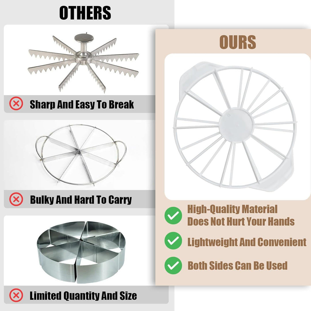 2 Stück Tortenteiler, Verstellbarer Kuchen-Slicer aus Kunststoff für 10/12 &amp; 14/16 Stücke, Schnelles