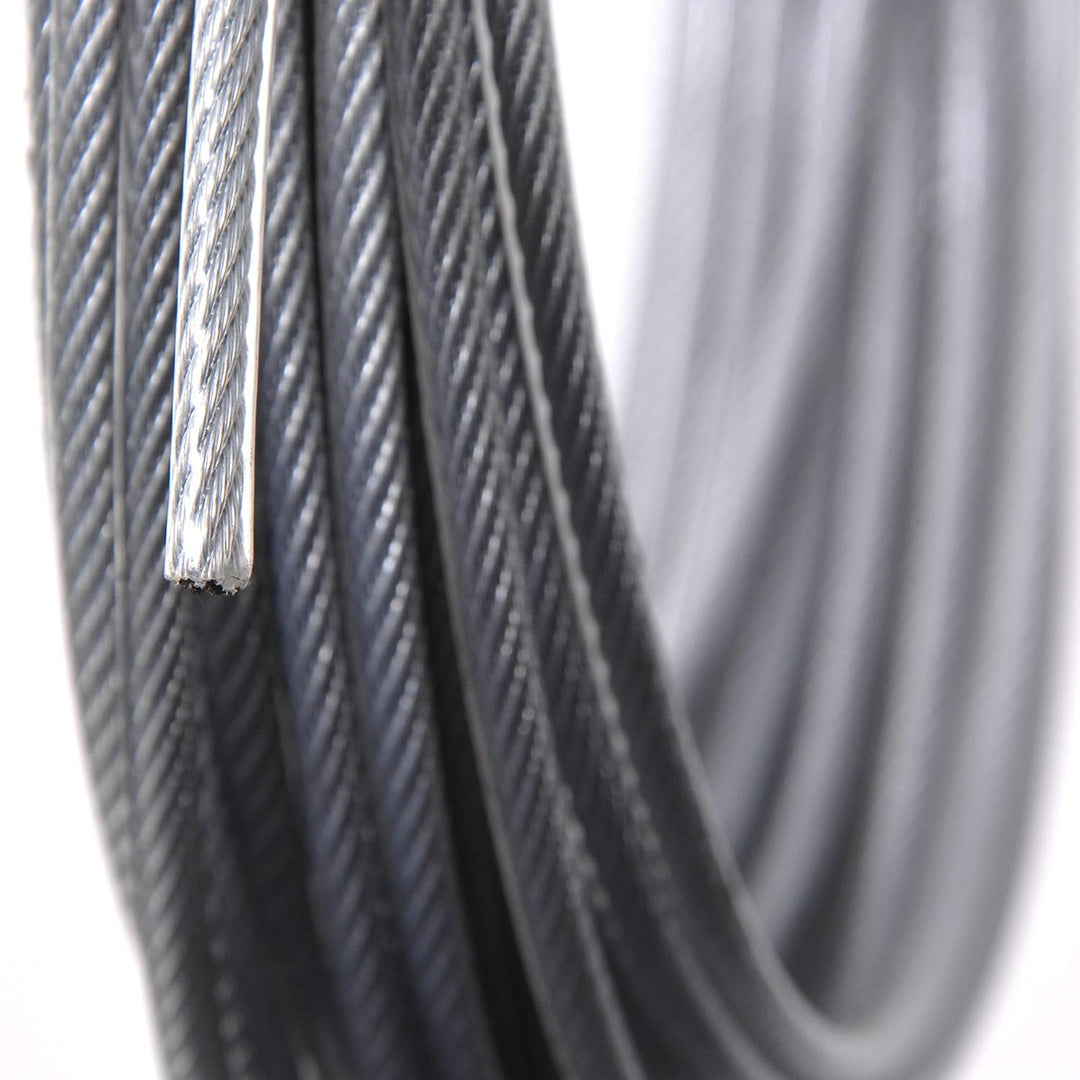 Drahtseile24 Drahtseil Stahlseil ummantelt – ummanteltes Stahlseil | 3mm – 12mm | 0,5m – 200m | Ø 3m