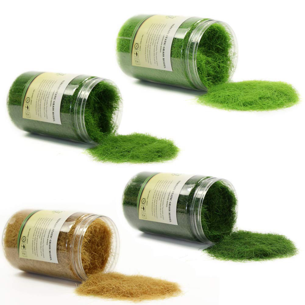 4 Flaschen*35g Grün 12mm Streugras Wiese Static Grass Powder Modellbahn Layout Gras Natürliche Farbe