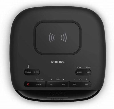 Philips R7705/10 Radiowecker DAB+/UKW Digitalradio (Bluetooth, Doppelter Alarm, Sleep Timer, Automat