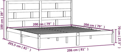 Tidyard Massivholzbett Holzbett Bettrahmen mit Lattenrost Bettgestell Einzelbett Jugendbett Betten S