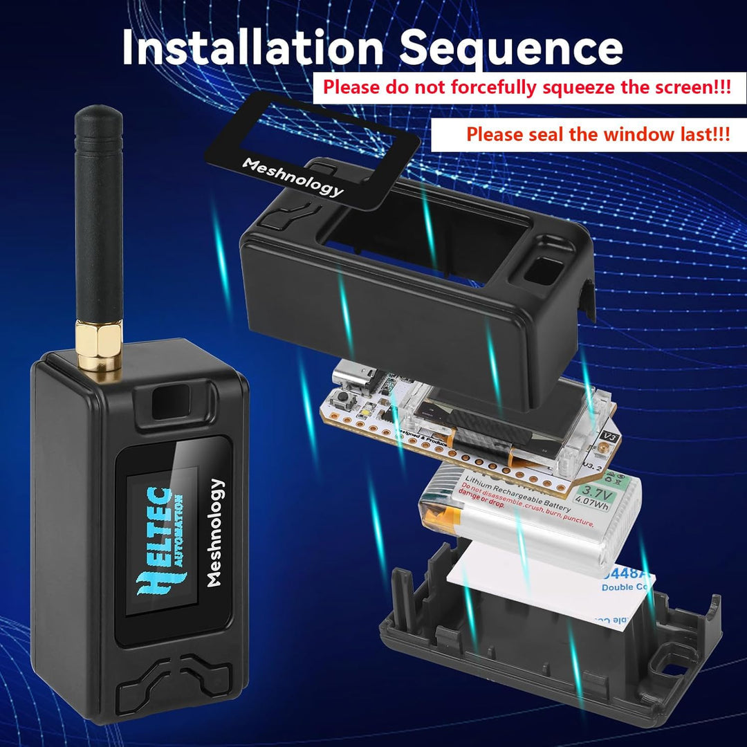 2 Pack ESP32 LoRa V3 Entwicklungsplatine + 1100 mAh Akku + Schutzhülle Set – mit 868 MHz Antenne und