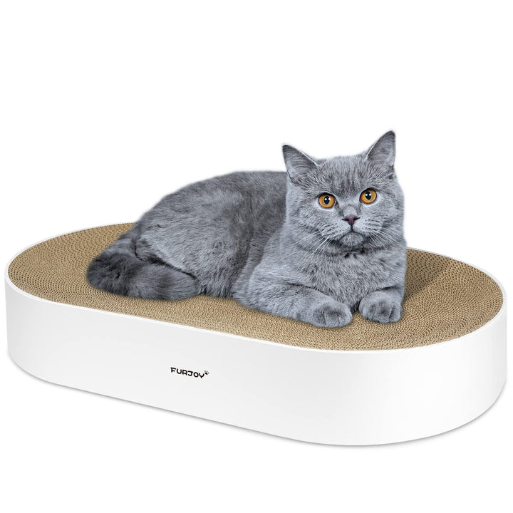Katzen Kratzbrett, 63 x 35 x 10 cm, Ovale Kratzmöbel, Kratzmatte, Lounge, Kratzschale für Katzen mit