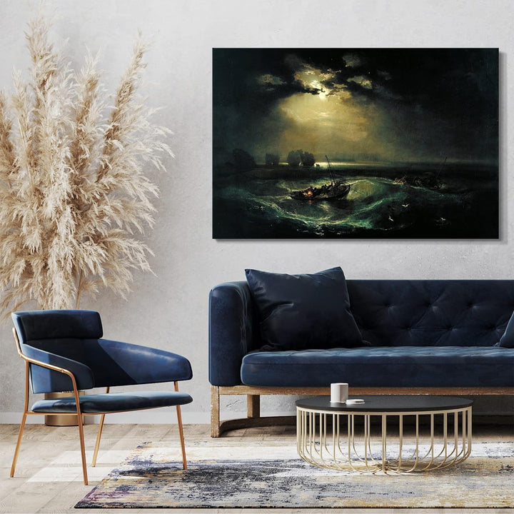 Printed Paintings Leinwand (120x80cm): William Turner - Fischer auf See 120x80 cm, 120x80 cm