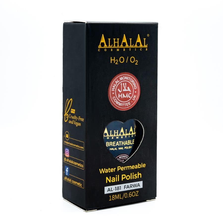 Al Halal-Gel-Nagellack – wasserdurchlässiger roter und weisser Nagellack – glänzendes Finish, vegan