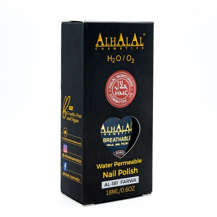 Al Halal-Gel-Nagellack – wasserdurchlässiger roter und weisser Nagellack – glänzendes Finish, vegan