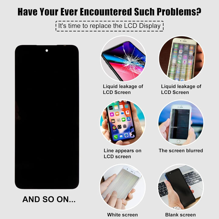 swark AM-OLED Display Kompatibel mit Poco F2 Pro M2004J11G/ K30 Pro (Schwarz Ohne Rahmen) LCD Displa