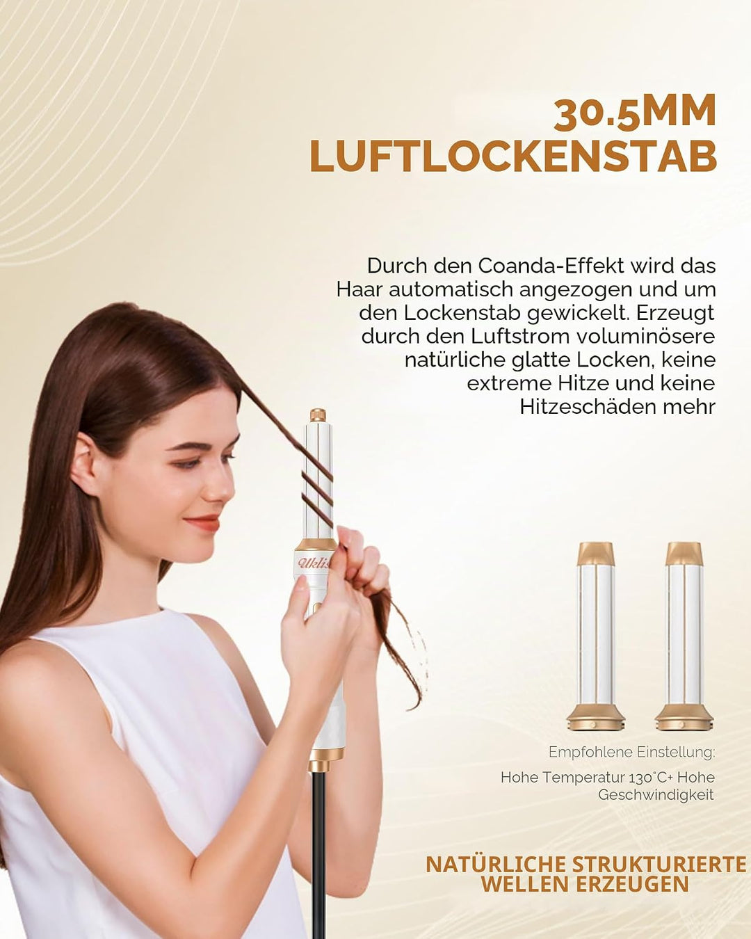 UKLISS Hairstyler 6 in 1, Haarstyler | Hair Styler Set mit 1000W Haartrockner, Warmluftbürste, Locke