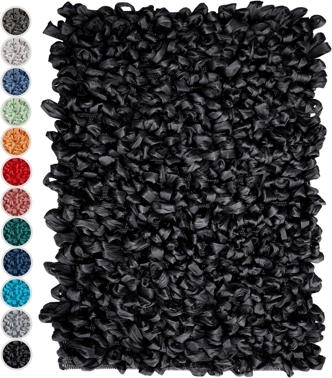 Lashuma Badteppiche für Fussbodenheizung Farbe: Schwarz kleine Badmatte Grösse: 50x70 cm 50x70 cm Sc