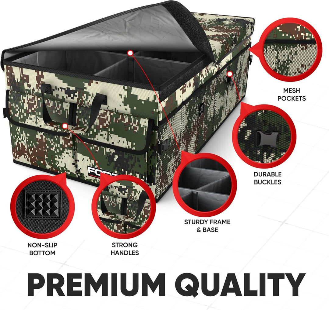 FORTEM Kofferraum Organizer, Kofferraumtasche, Zusammenklappbarer Auto Organizer Kofferraum mit Fäch