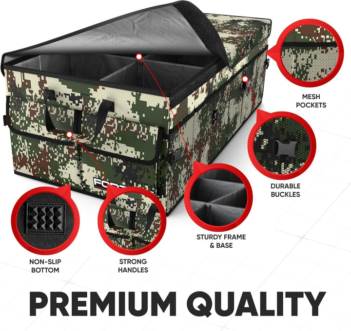 FORTEM Kofferraum Organizer, Kofferraumtasche, Zusammenklappbarer Auto Organizer Kofferraum mit Fäch