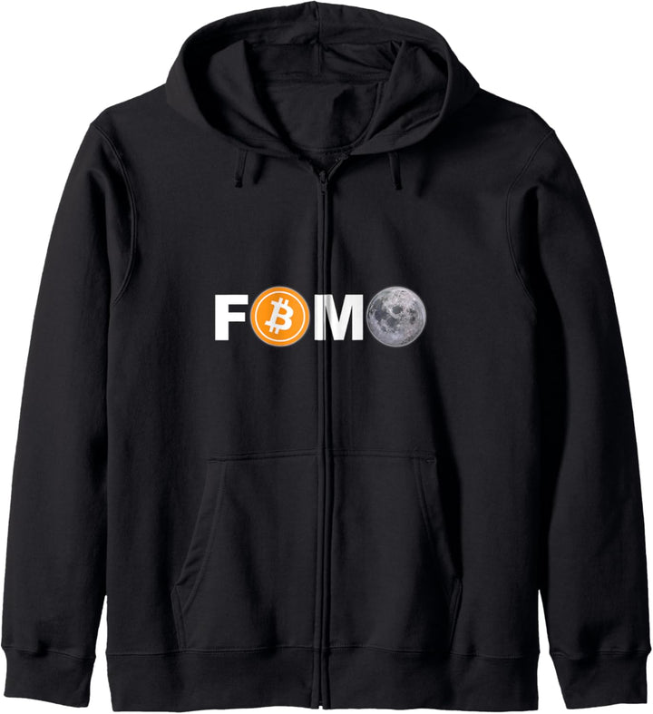 Bitcoin FOMO Zum Mond To the Moon HODL Krypto Kryptowährung Kapuzenjacke