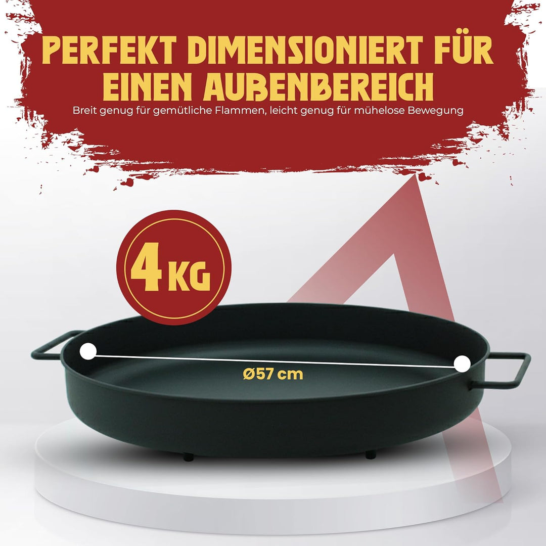 Feuerschale Ø 57 cm,Feuerkorb, Feuertonne, Feuerstelle für den Garten, Terrasse und Balkon,Schwarz 3