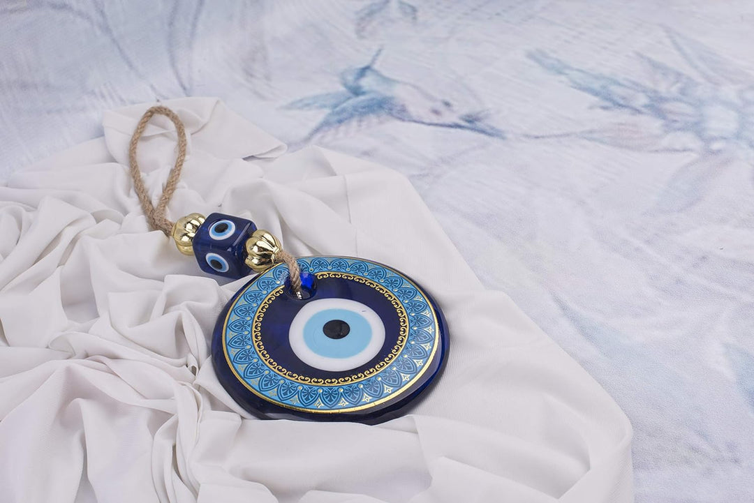 nevfactory Nev Nazar Boncuk Evil Eye Wanddeko - Handgefertigter Mystischer Glücksbringer mit Türkisc
