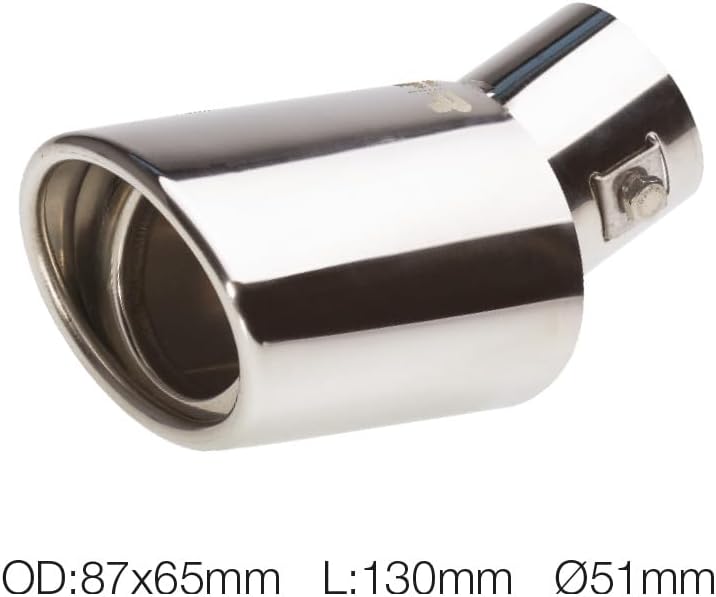 Simoni Racing Auspuffblende Oval/Schräg Edelstahl - 87x66xL150 - Anschluss ->48mm